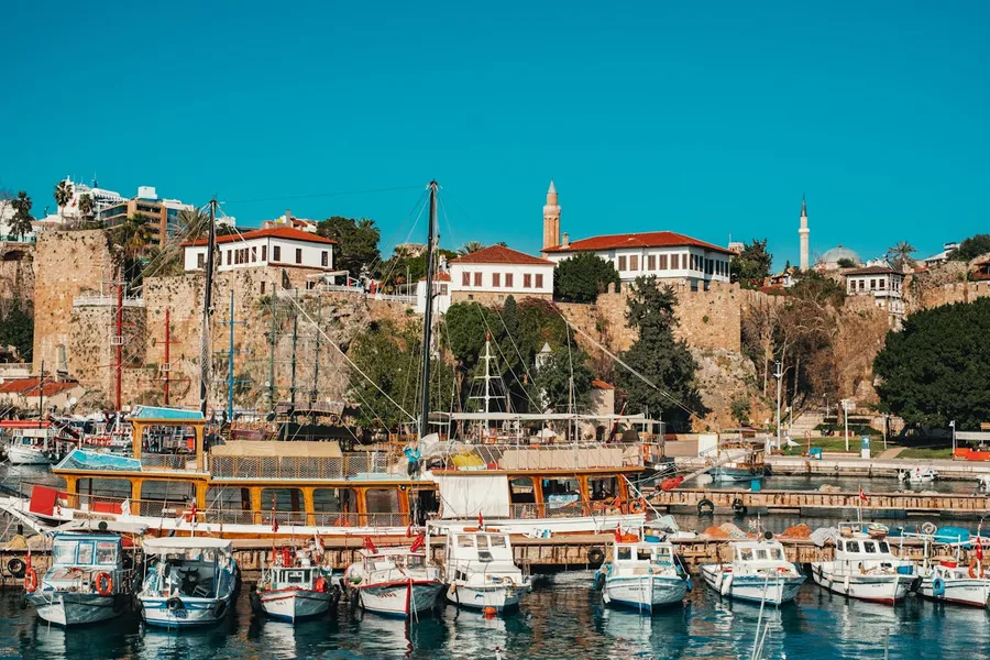 Antalya's historic Roman harbour — UK dental patients explore the old port during recovery days between Antalya dentistry appointments